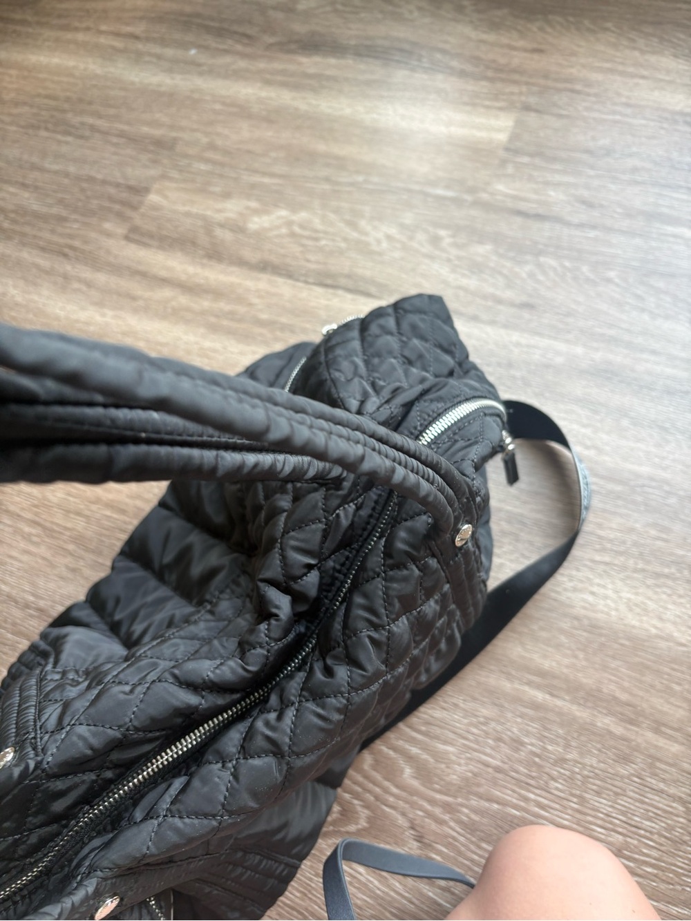 Steve Madden Black Quilted Nylon Weekender Duffel - Picture 5 of 14